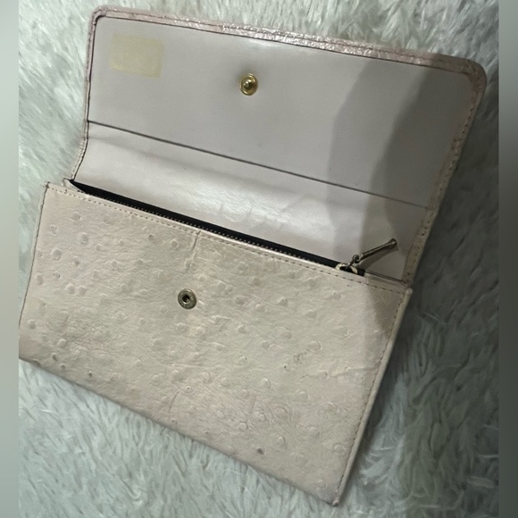 VERSACE Ostrich leather long light pink wallet - Picture 8 of 15